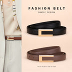 Bellagio Gold-Clasp Leather Belt