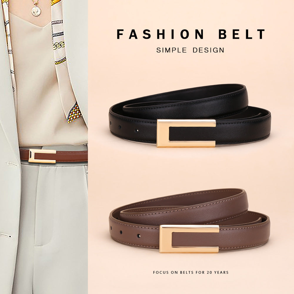 Sleek leather belt