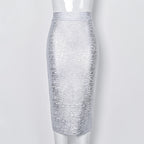 Split Metalic skirt