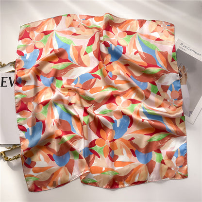 Women's Fashion Graffiti Printing Silk Scarf