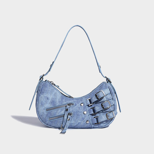 Retro Buckle Denim Bag