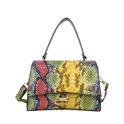 Snake Pattern Gourd Lock Handbag One Diagonal