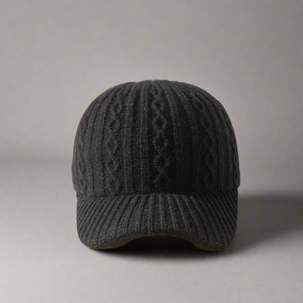 Knitted Wool Peaked Cap
