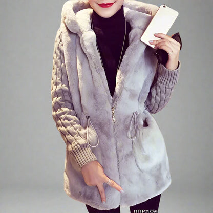 Faux Fur Hooded Classic Coats