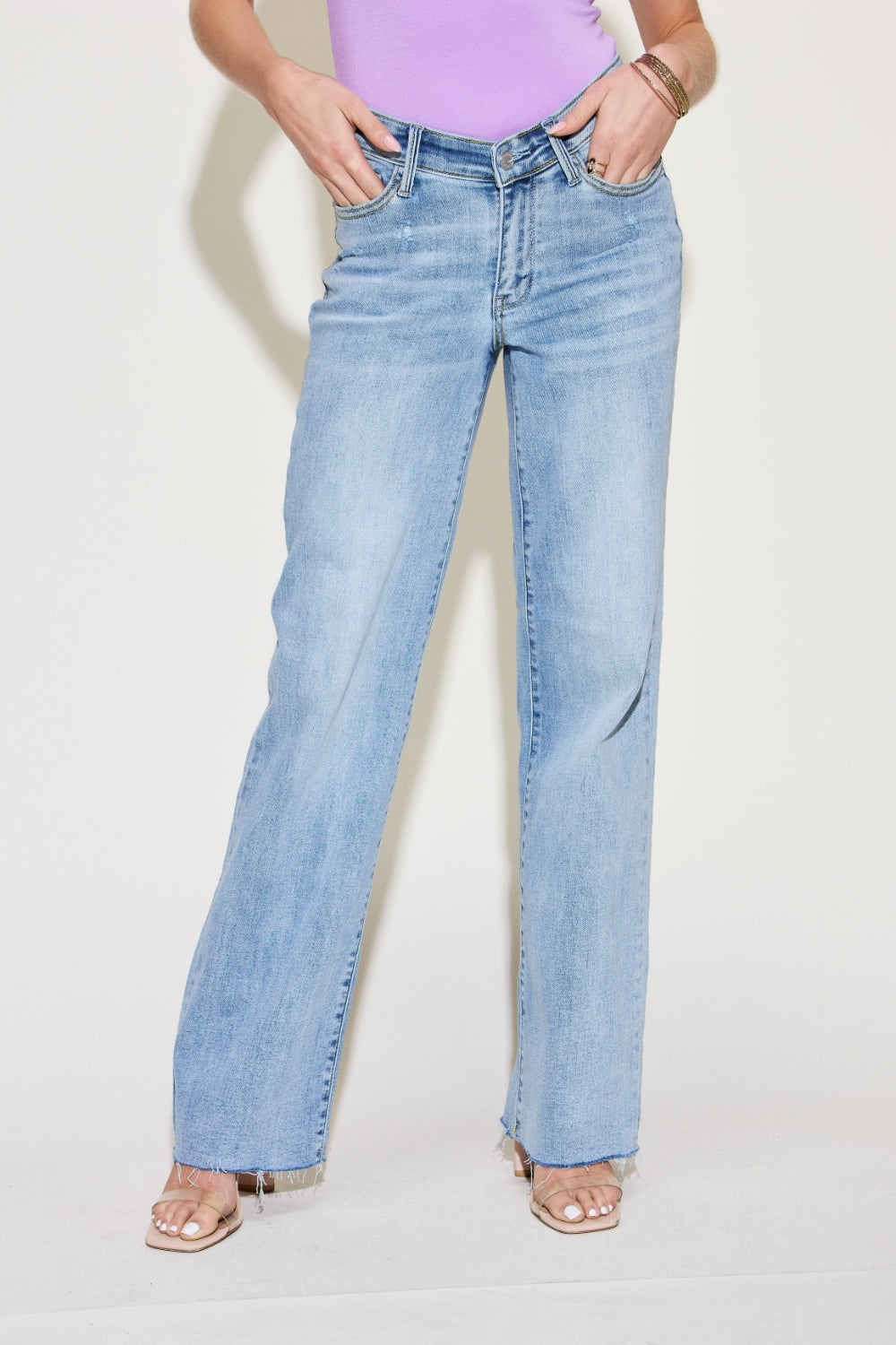 Judy Blue Full Size V Front Straight Jeans