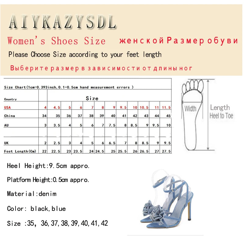 Flower Crystal Black Satin Stilettos Shoes