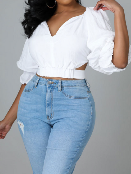 Women's Loose Short Crop Shirt