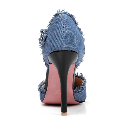 Denim Gladiator Heels