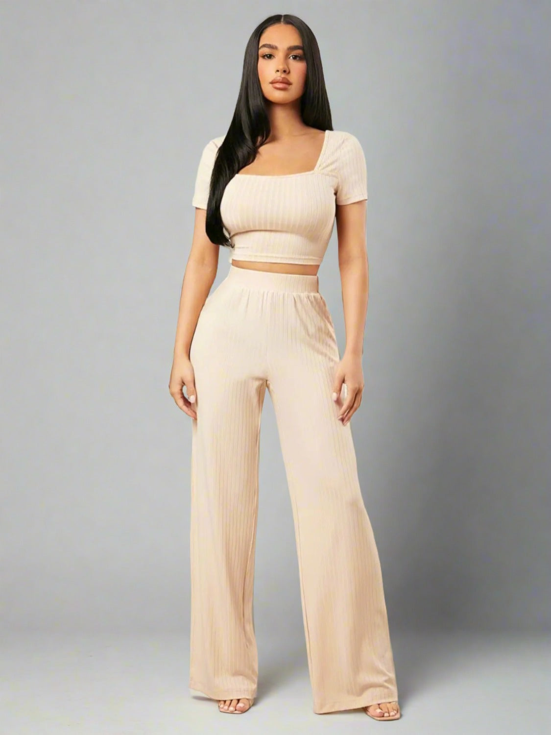 Square Neck Top and Pants Set