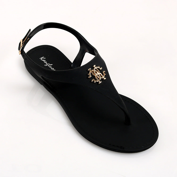 T-Buckle Roman Flip Flops Women
