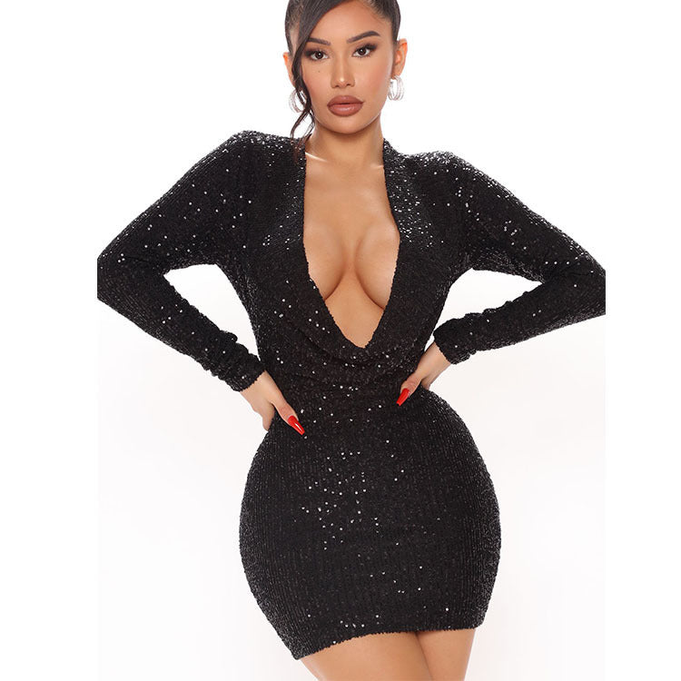 Swing Collar Hip Wrap Dress