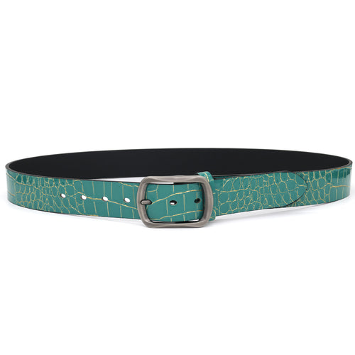 Crocodile Emboss PU Leather Pin Buckle Belt