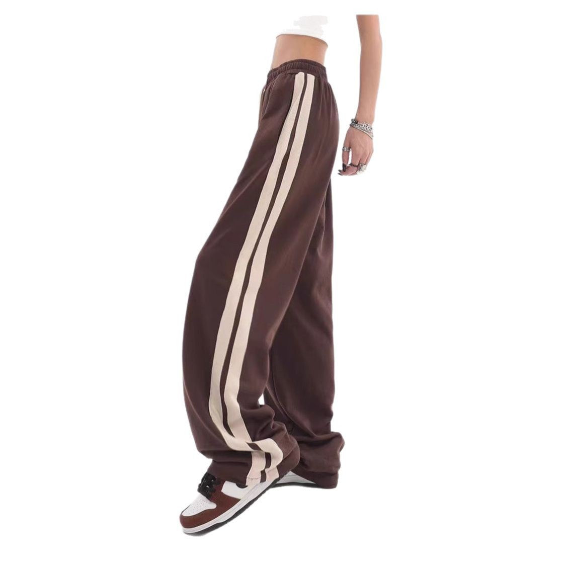 Striped High Waist Wide Leg Sweatpants