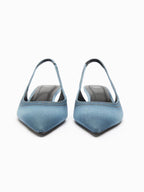 Denim Slingback Heels