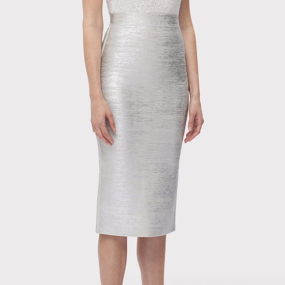 Split Metalic skirt