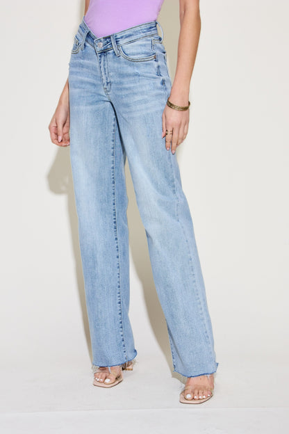 Judy Blue Full Size V Front Straight Jeans