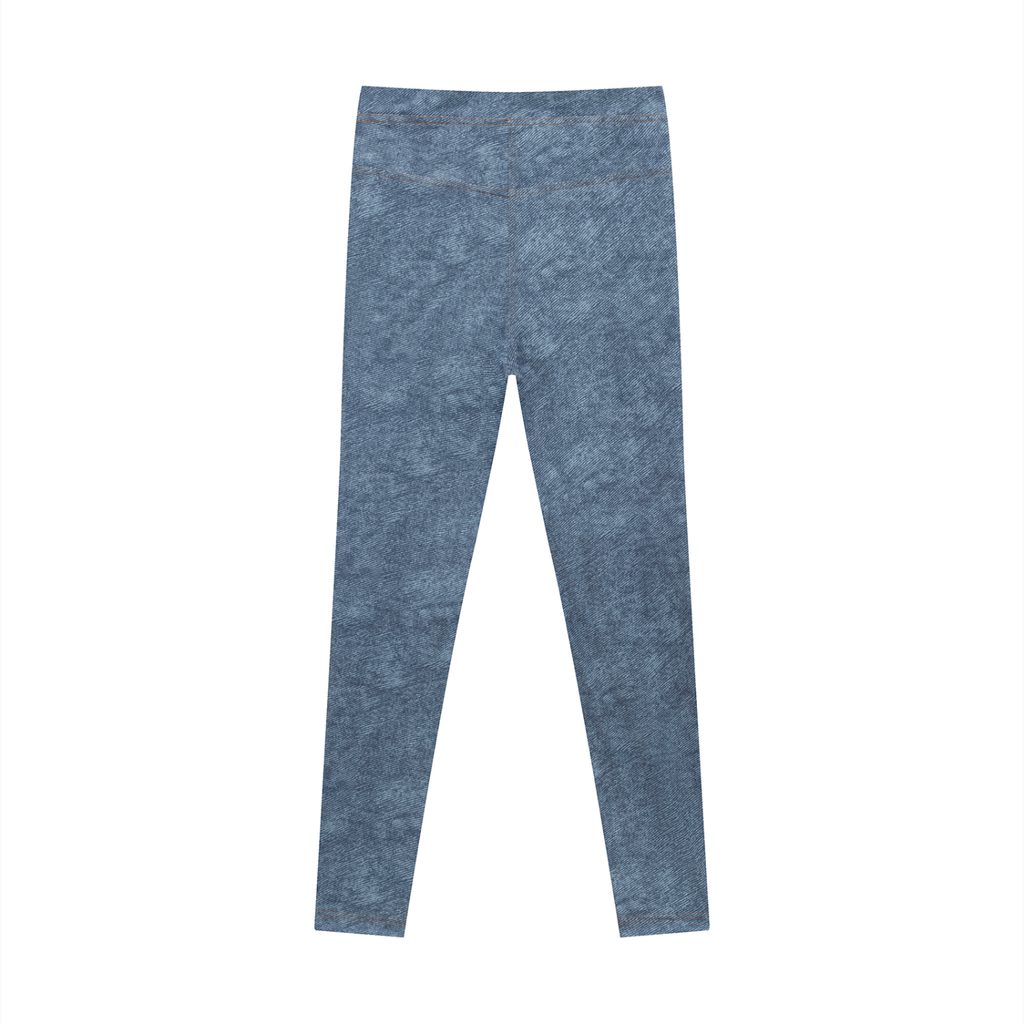 Faux Denim Zip-Fly Leggings