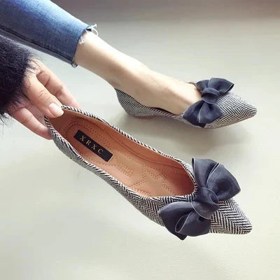 Pointed Toe Bowknot Flats