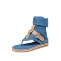 Gladiator High Top Denim Sandals