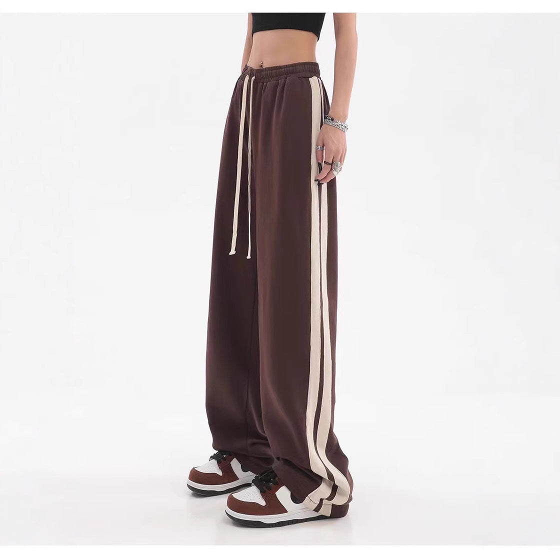 Striped High Waist Wide Leg Sweatpants