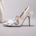 Ankle Strap Pointed Toe Bow High Heel Shoes