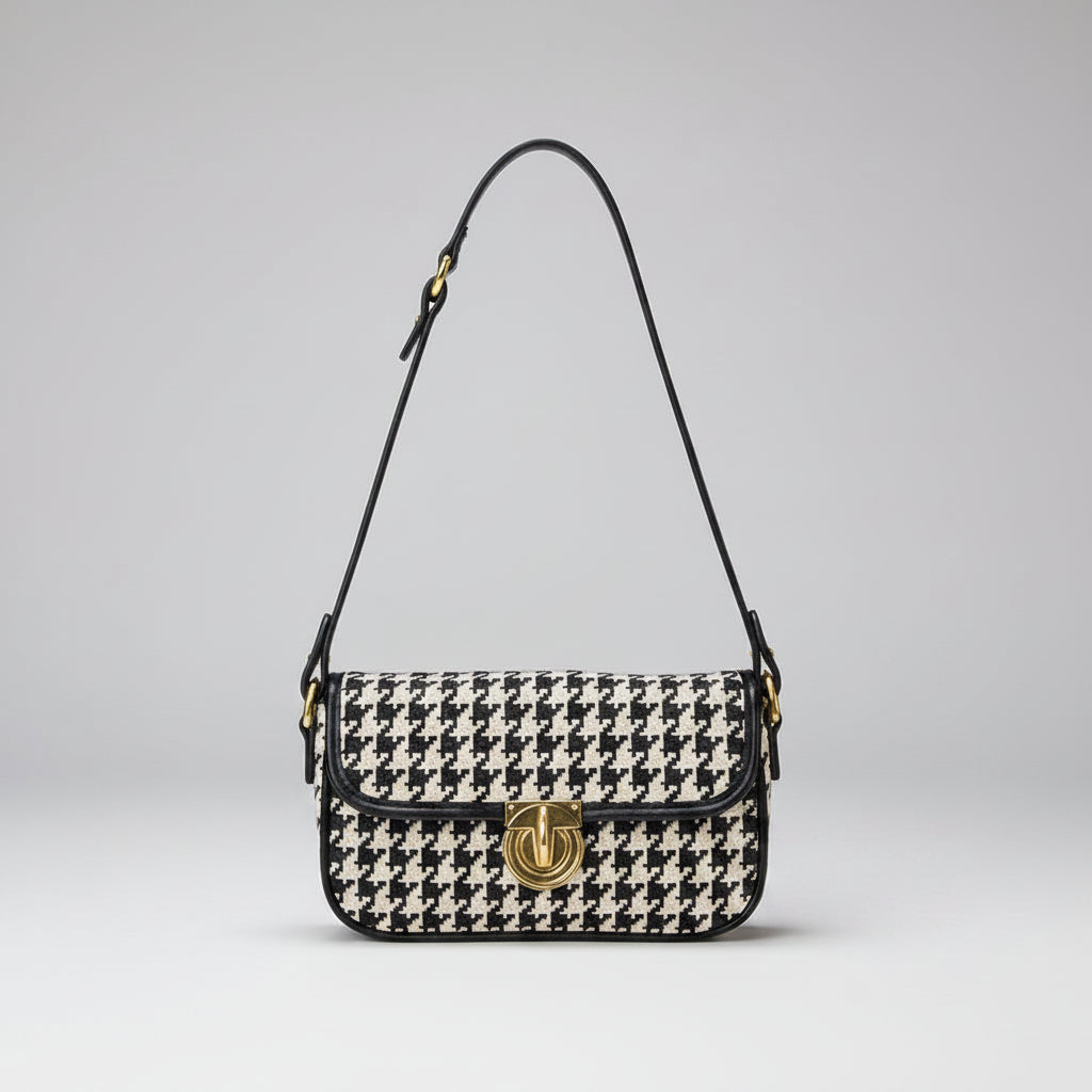 Women's Houndstooth Shoulder Bag