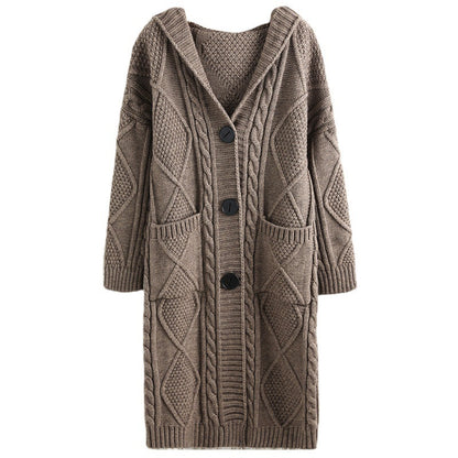 Yarn Twist Long Knitted Cardigan Coat