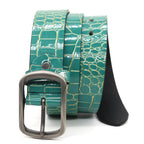 Crocodile Emboss PU Leather Pin Buckle Belt