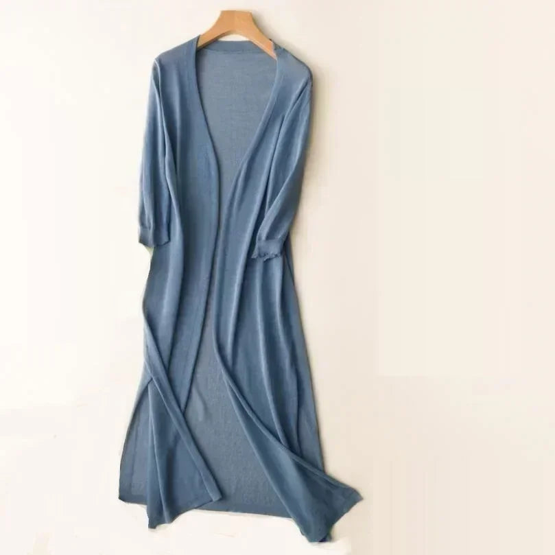 Long Knitted Thin Cardigan