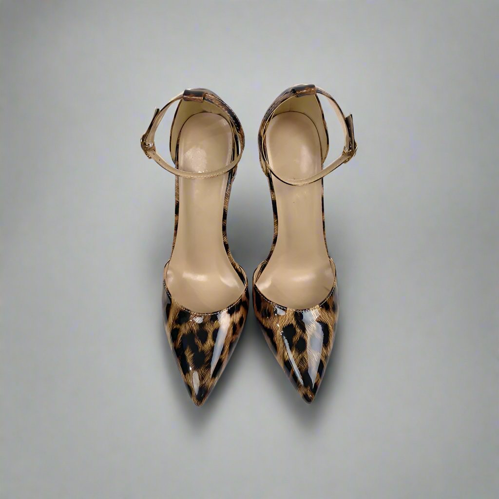 Leopard Print Shallow Mouth Heel Shoes
