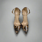 Leopard Print Shallow Mouth Heel Shoes