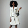 Classic Knitted Black White Dress