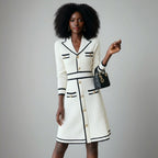 Classic Knitted Black White Dress