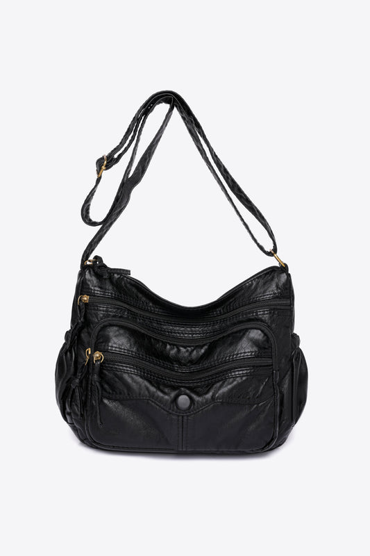 Black Adored PU Leather Crossbody Bag