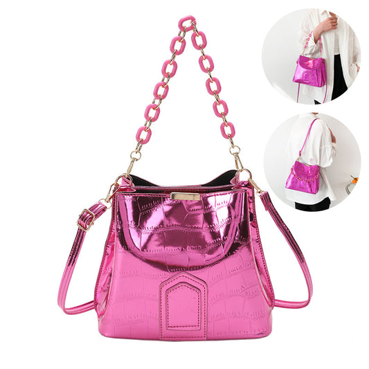 Laser Chain Handbag Bucket Bag