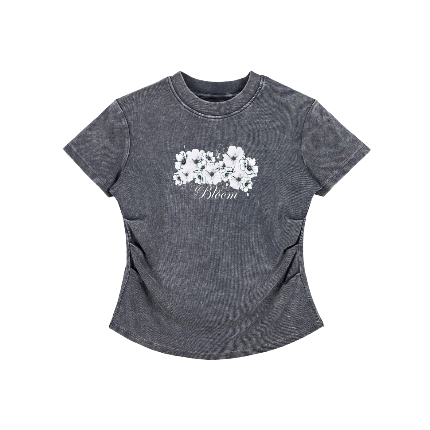 Vintage Washed Bodycon Cotton T-Shirt