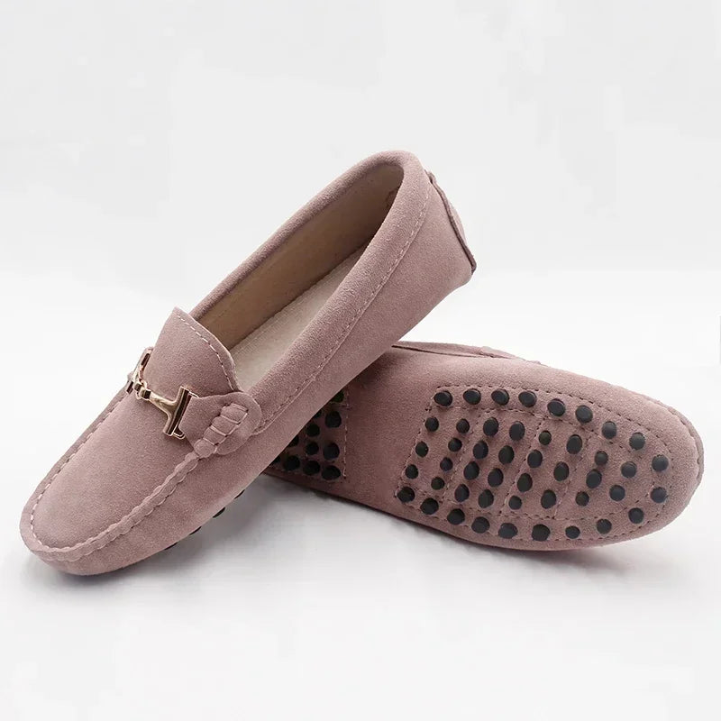 New Comfortable Shoes Women Moccasins Genuine Leather Flats Ladies Cow Suede Casual Shoes Soft Driving Shoes Sneakers Plus Size