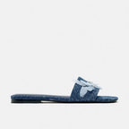 Denim Flower Slipper