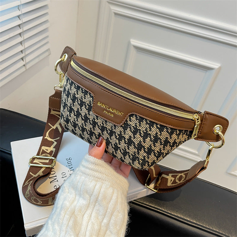 Houndstooth Saddle Bag
