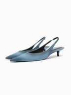 Denim Slingback Heels