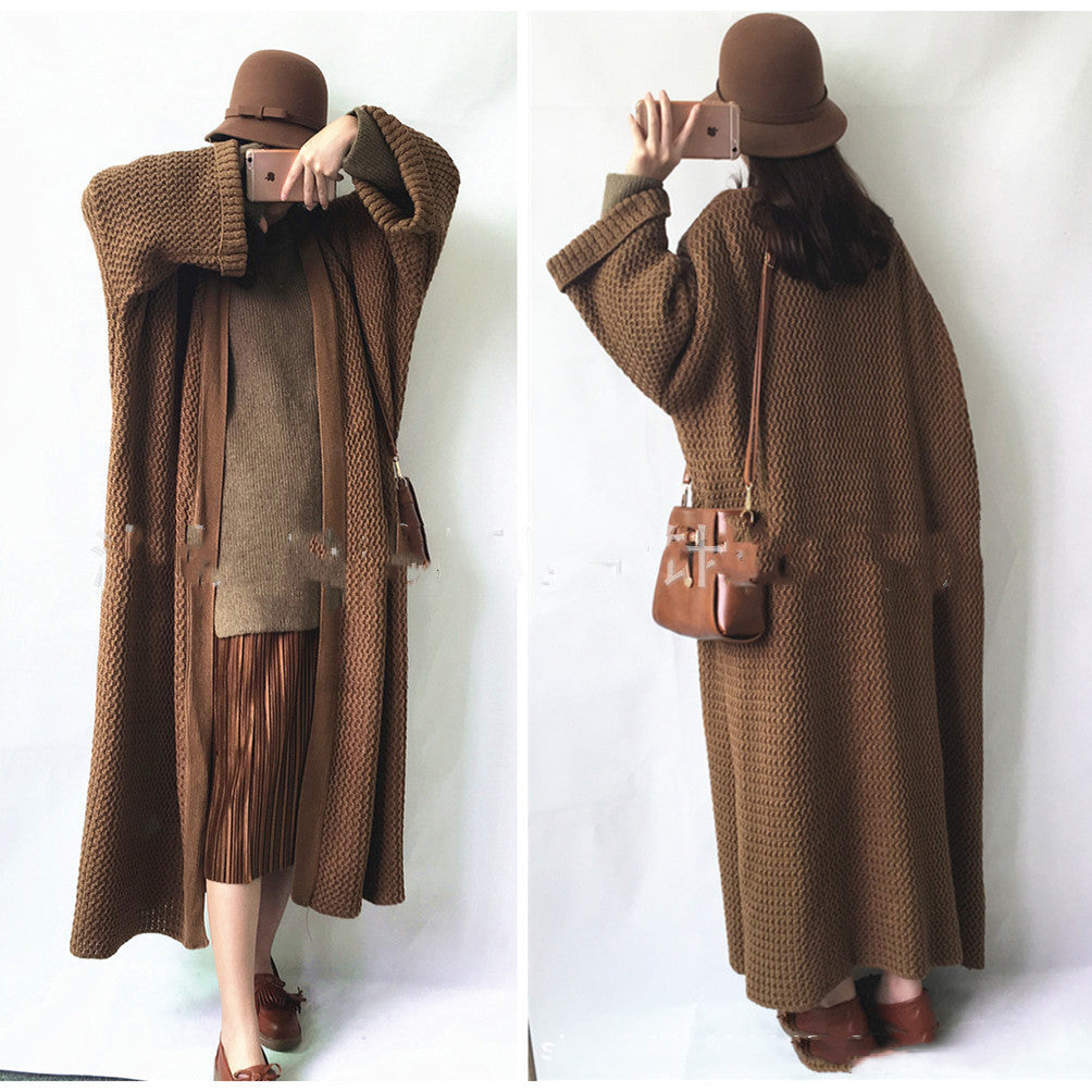 Thick Knitted Oversize Long Sweater Cardigan Coat