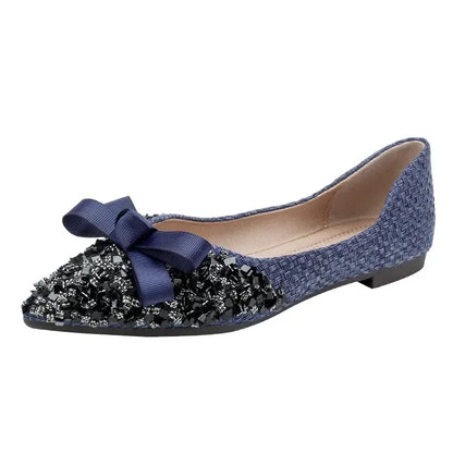 Bedazzle Bow-knot Loafers