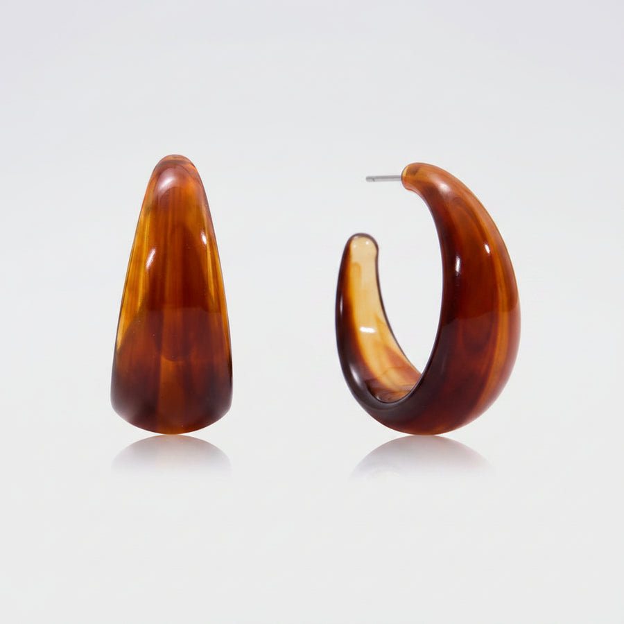 Acrylic Amber Resin Statement Earrings