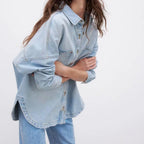 Retro British Style Pocket Denim Shirt