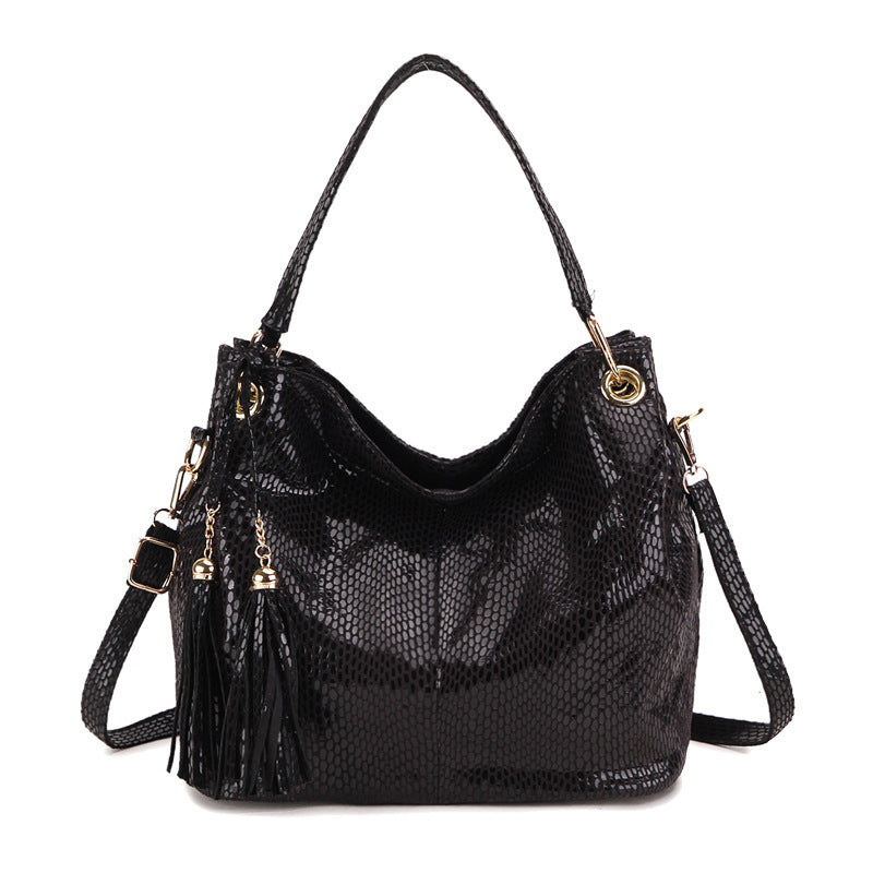 Embossed Stripe Shoulder Bag