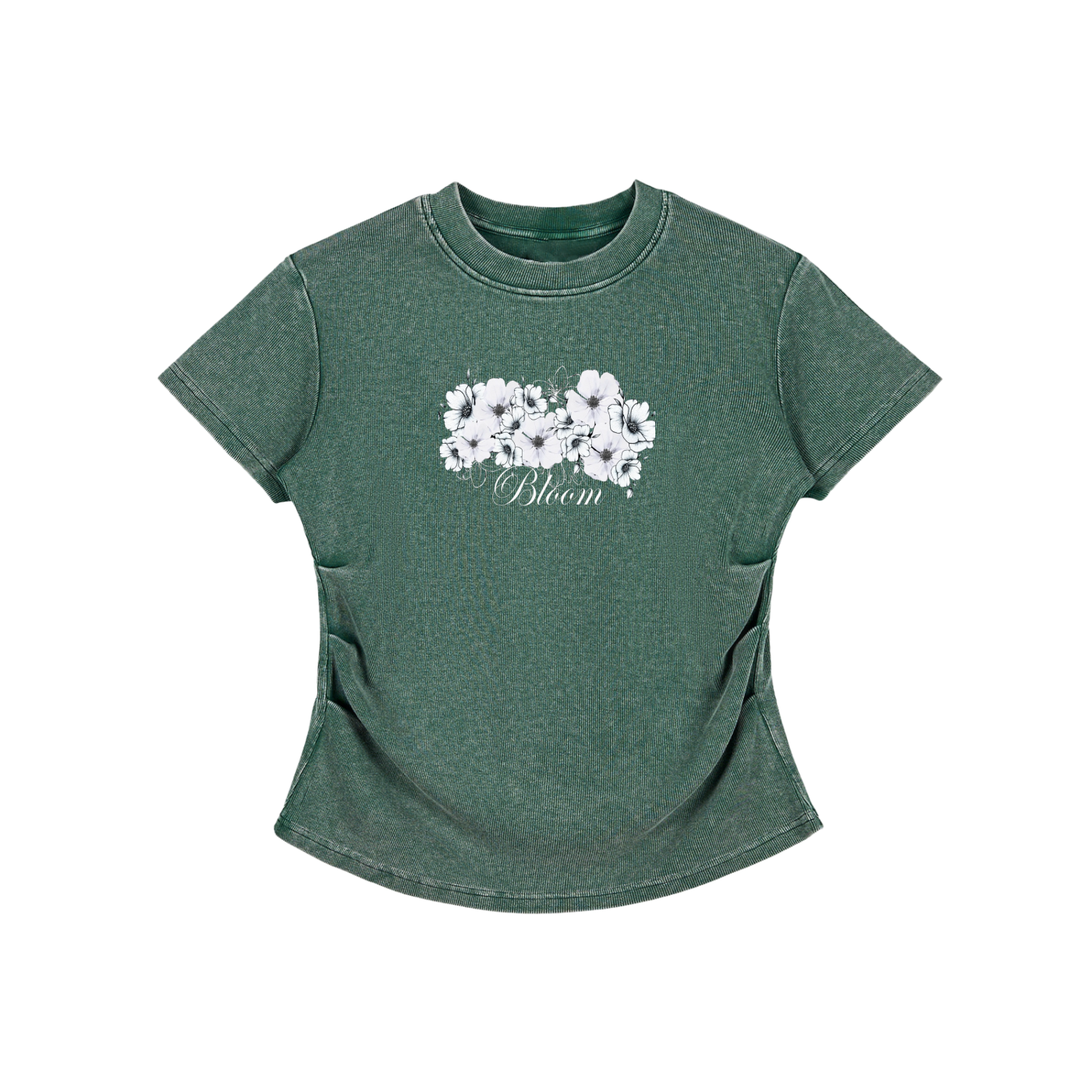Vintage Washed Bodycon Cotton T-Shirt