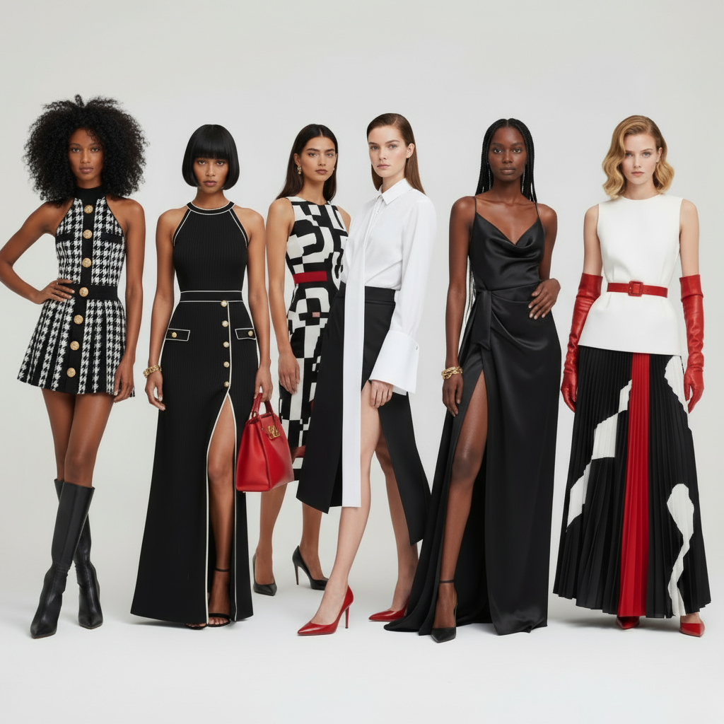 Full Body Fashion Editorial - Zoomed Out to see all the models from head to toe
