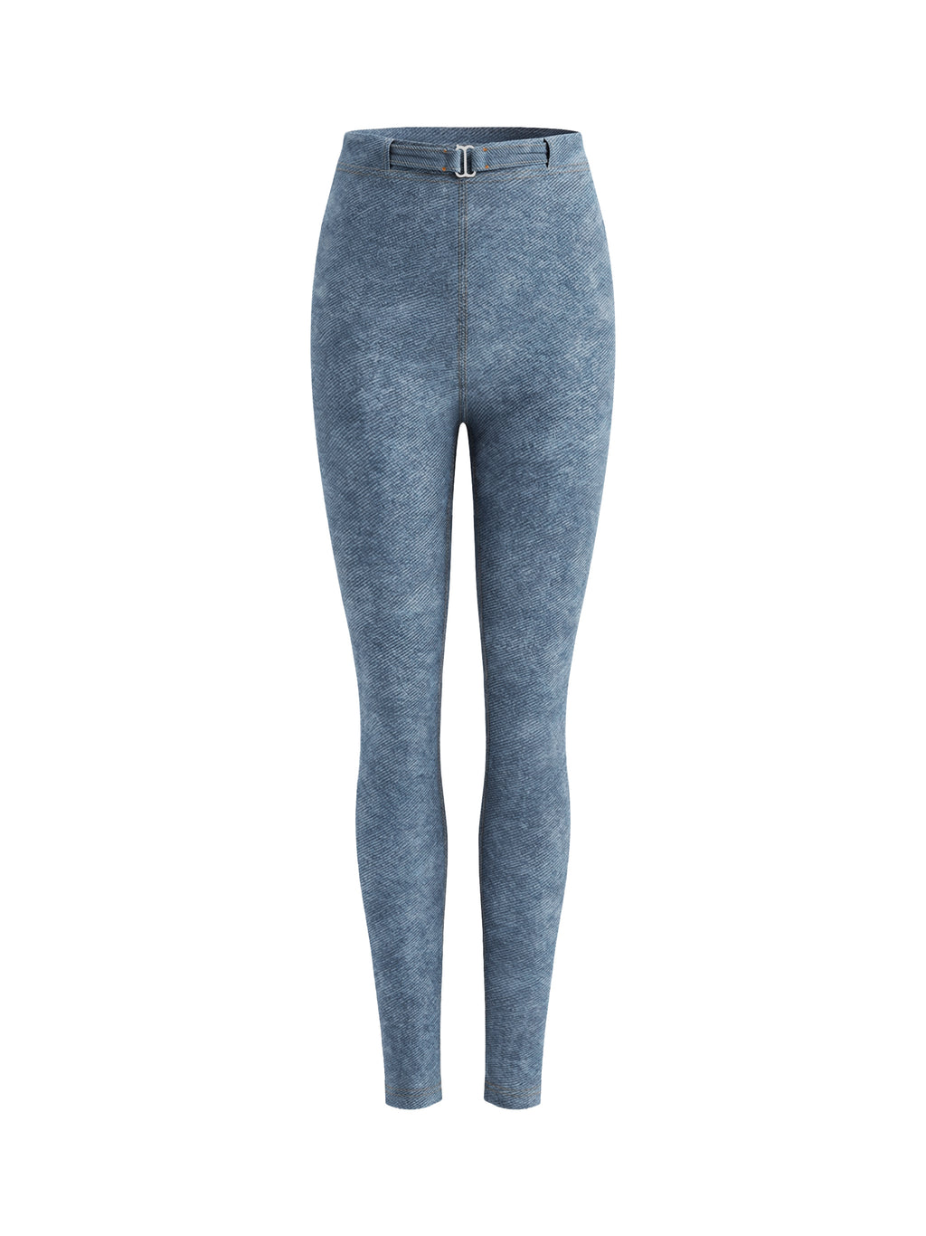 Faux Denim Zip-Fly Leggings