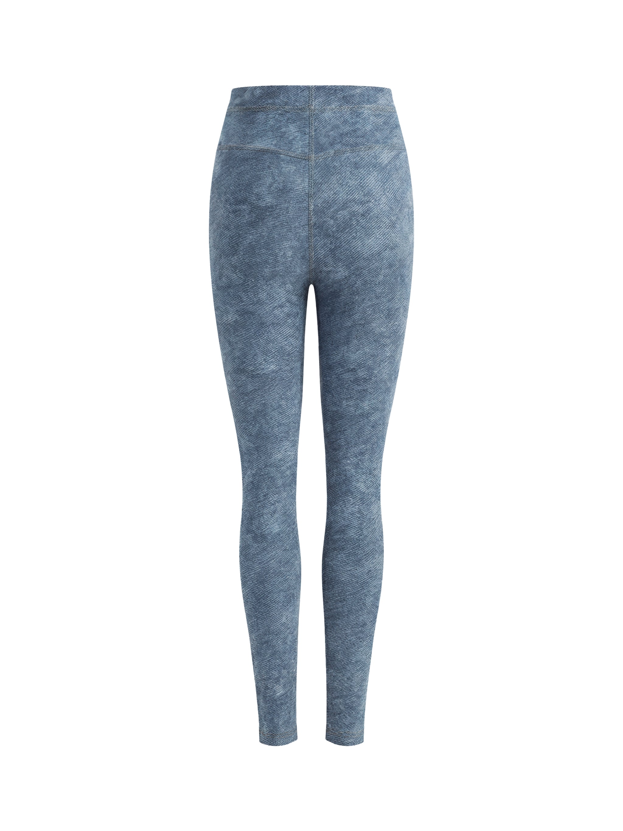 Faux Denim Zip-Fly Leggings
