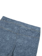Faux Denim Zip-Fly Leggings